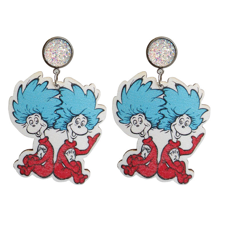 Wholesale Student Teacher Shiny Wooden Earrings